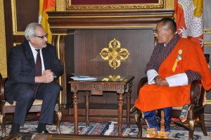 Philippe Le Houerou with PM Tobgay. Photo: PM's Facebook